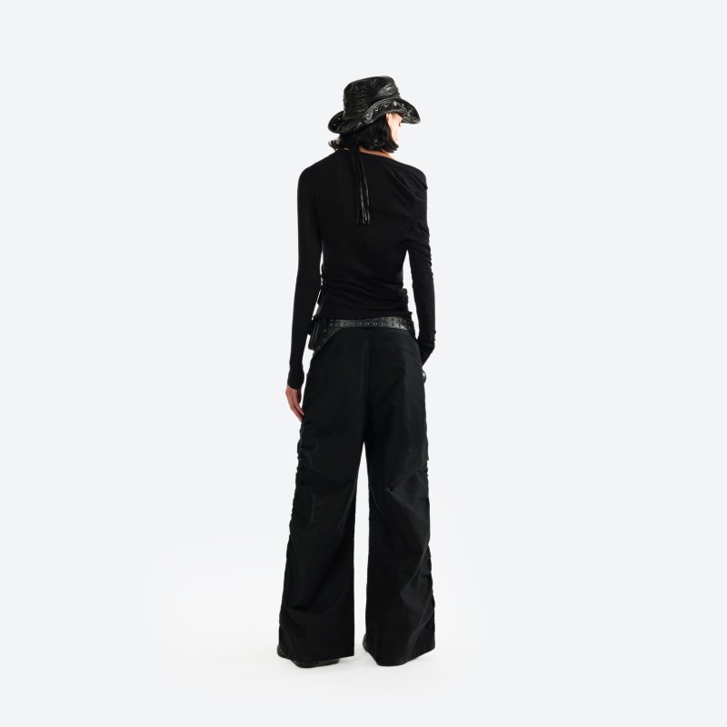 Ruched Moleskin Casual Trousers